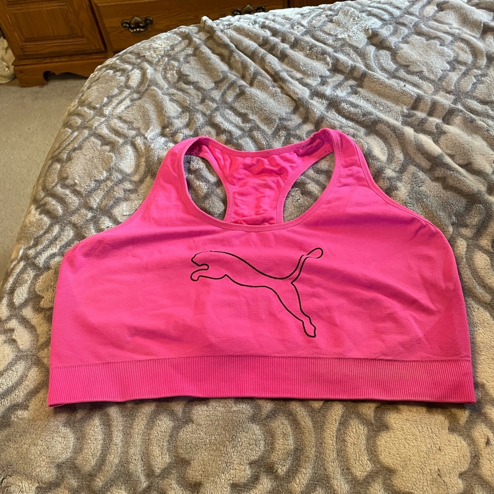 Puma Fuchsia Racerback Sports Bra